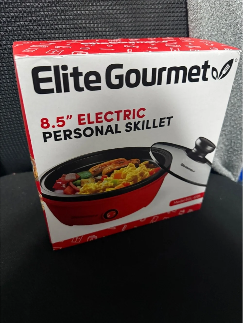 Elite gourmet electronic red skillet personal size nonstick